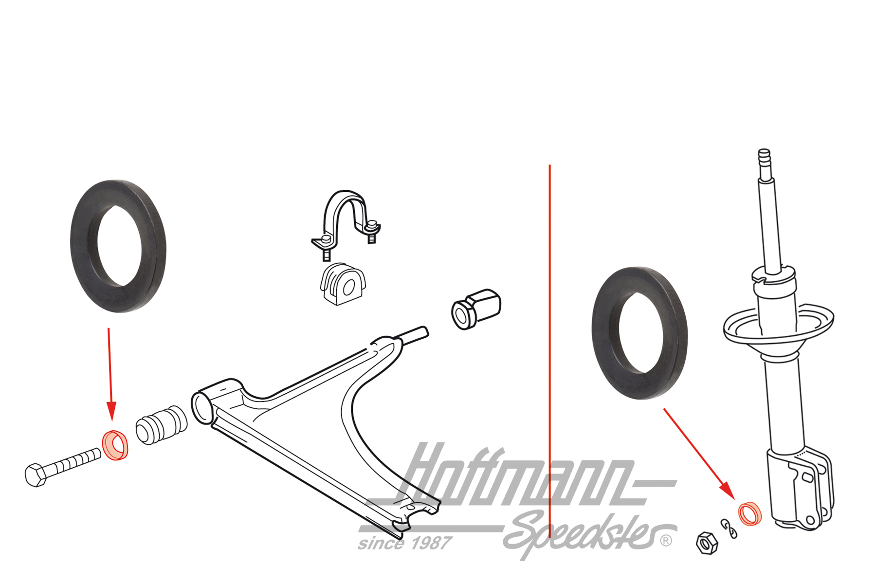 Spring washer, suspension strut/transverse control arm | 171 407 239 A | 140-3420