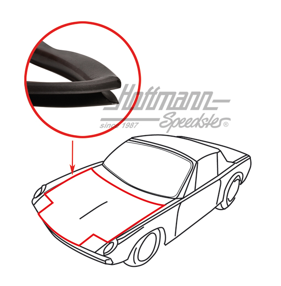 Front hood seal, Porsche 914 | 914 511 901 10 | 600-8100