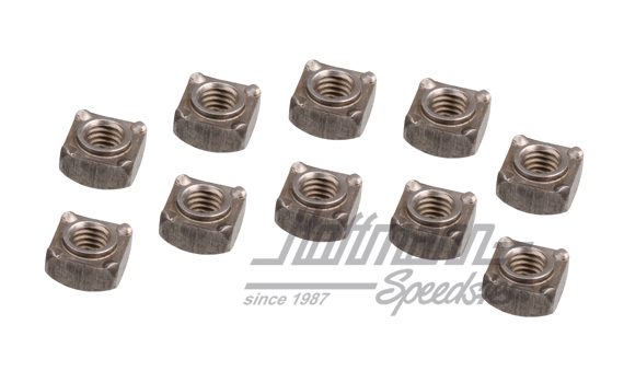 Weld on nut, square nut M6 (10 pieces) |  | 050-1459-16