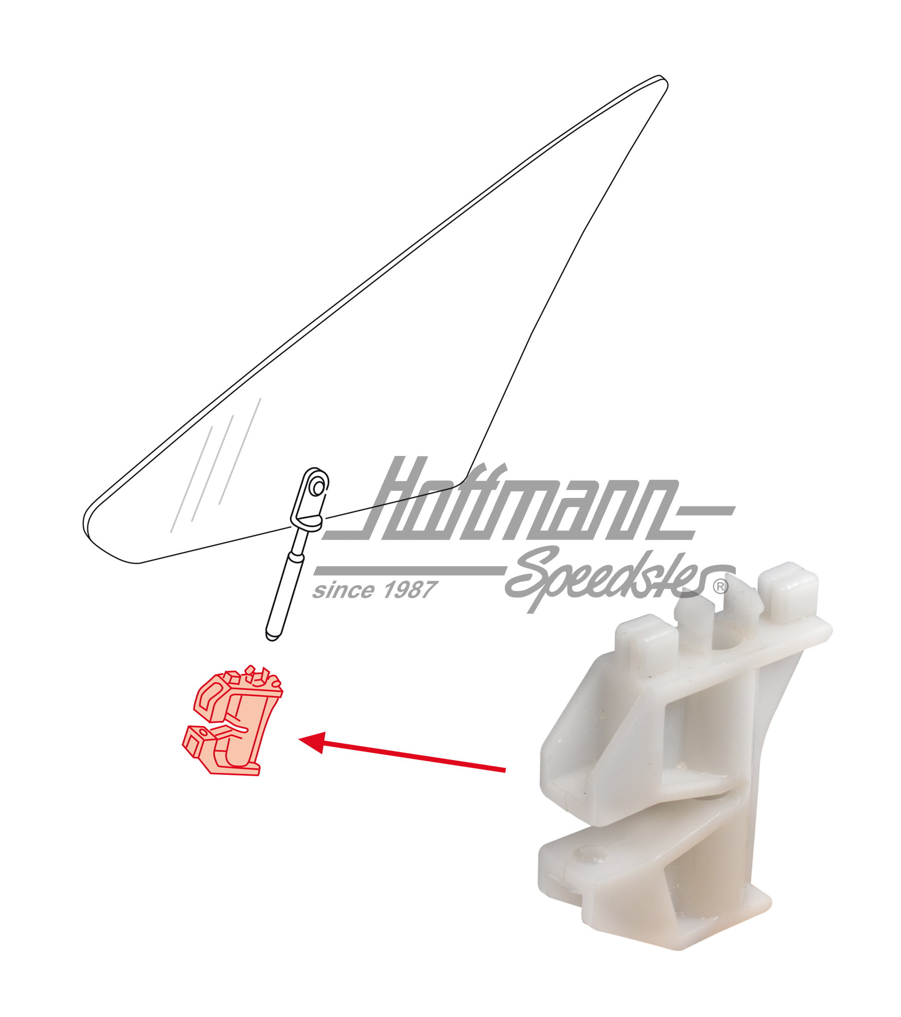 Pivot bearing, bottom, pivot window, L/R | 171 837 455 | 180-1270-30