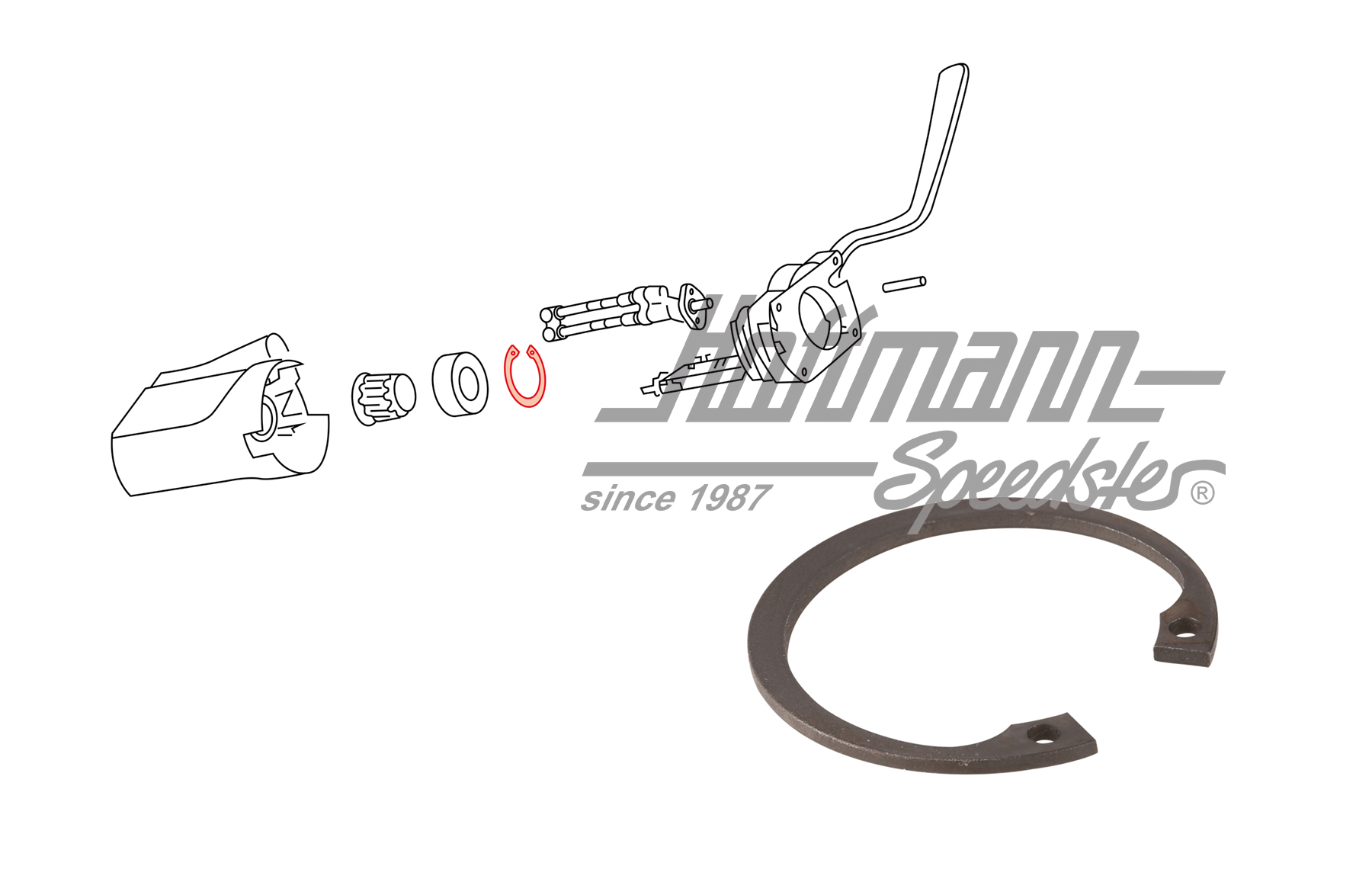 Snap ring, bearing/steering-column
, 8.69- | 111 953 563 A | 020-2431-66