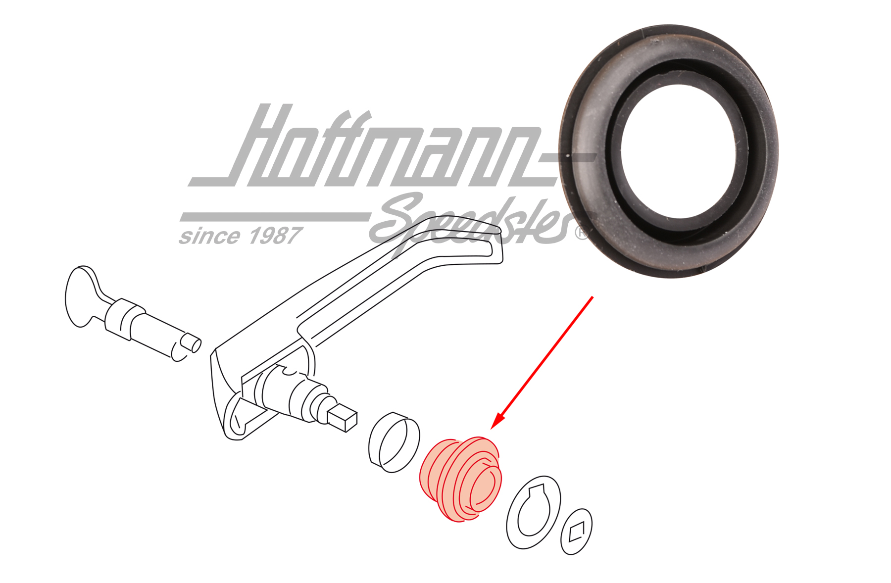 Seal, sliding door handle, 8.84-7.92 | 251 843 711 A | 350-6043