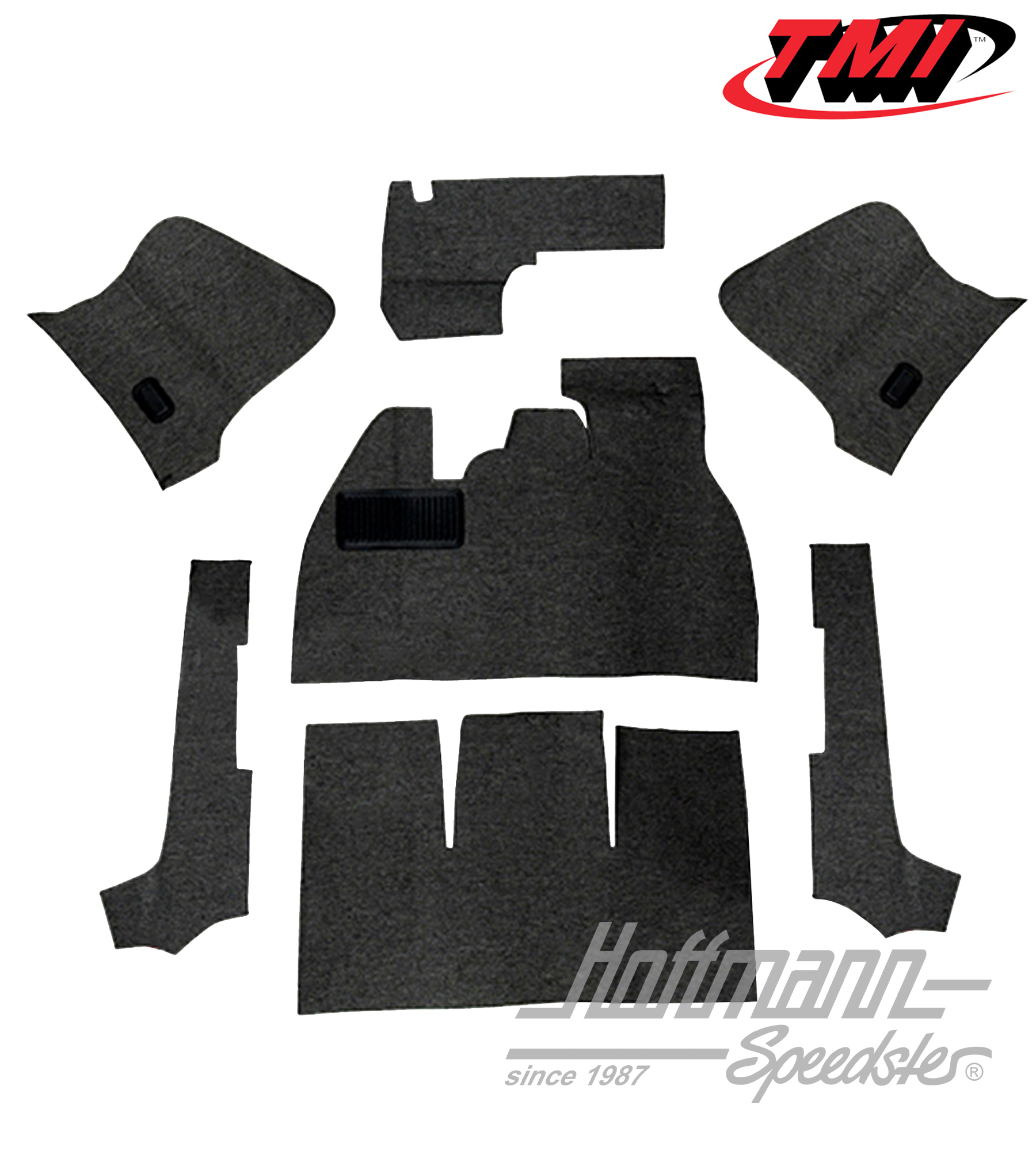 Carpet kit, Convertible, black, 8.55-7.68 | 34-F1318-301 | 020-5312