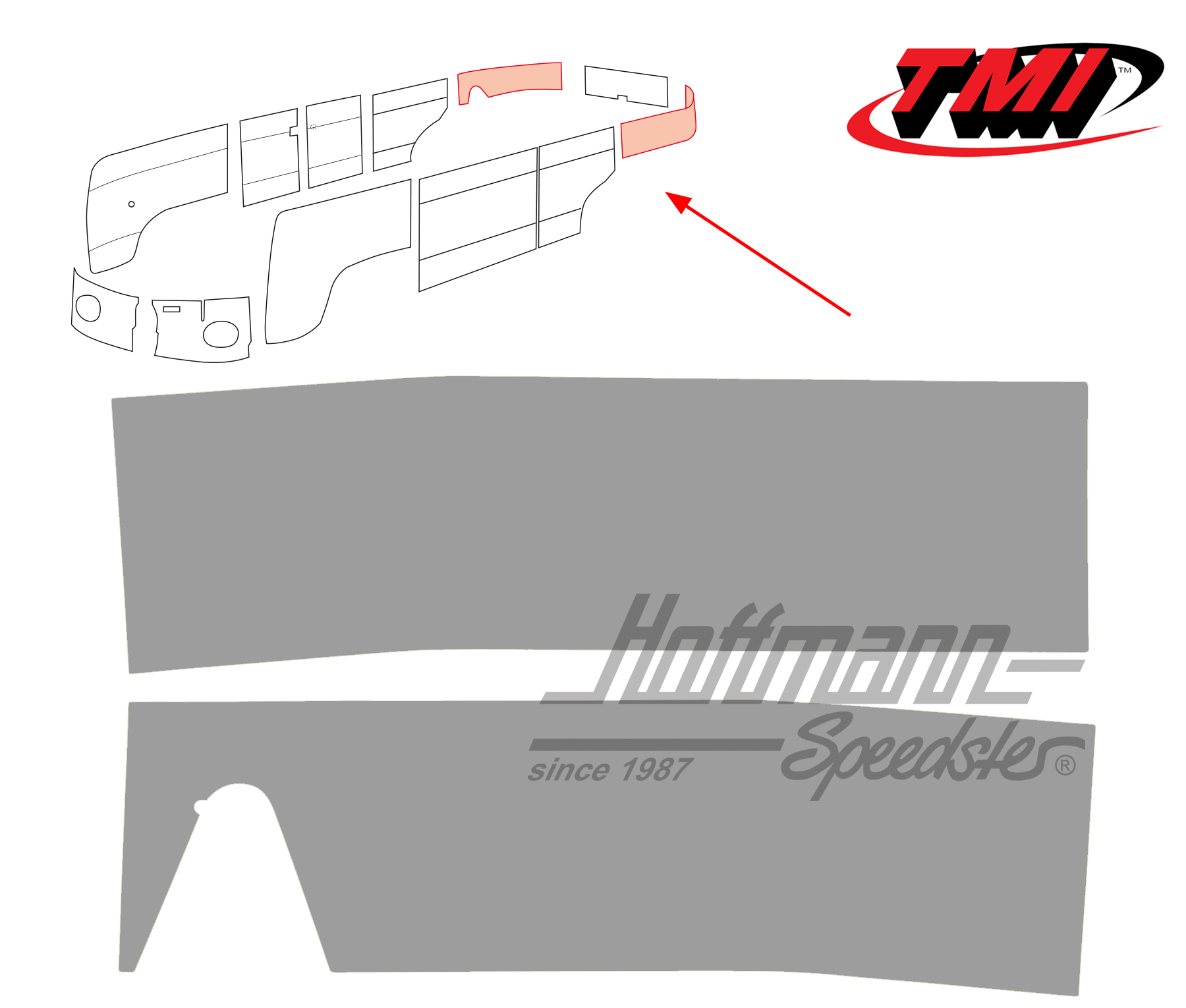 Side panels, rear, 55-62, grey | 10-2141-16 | 098-0582-03