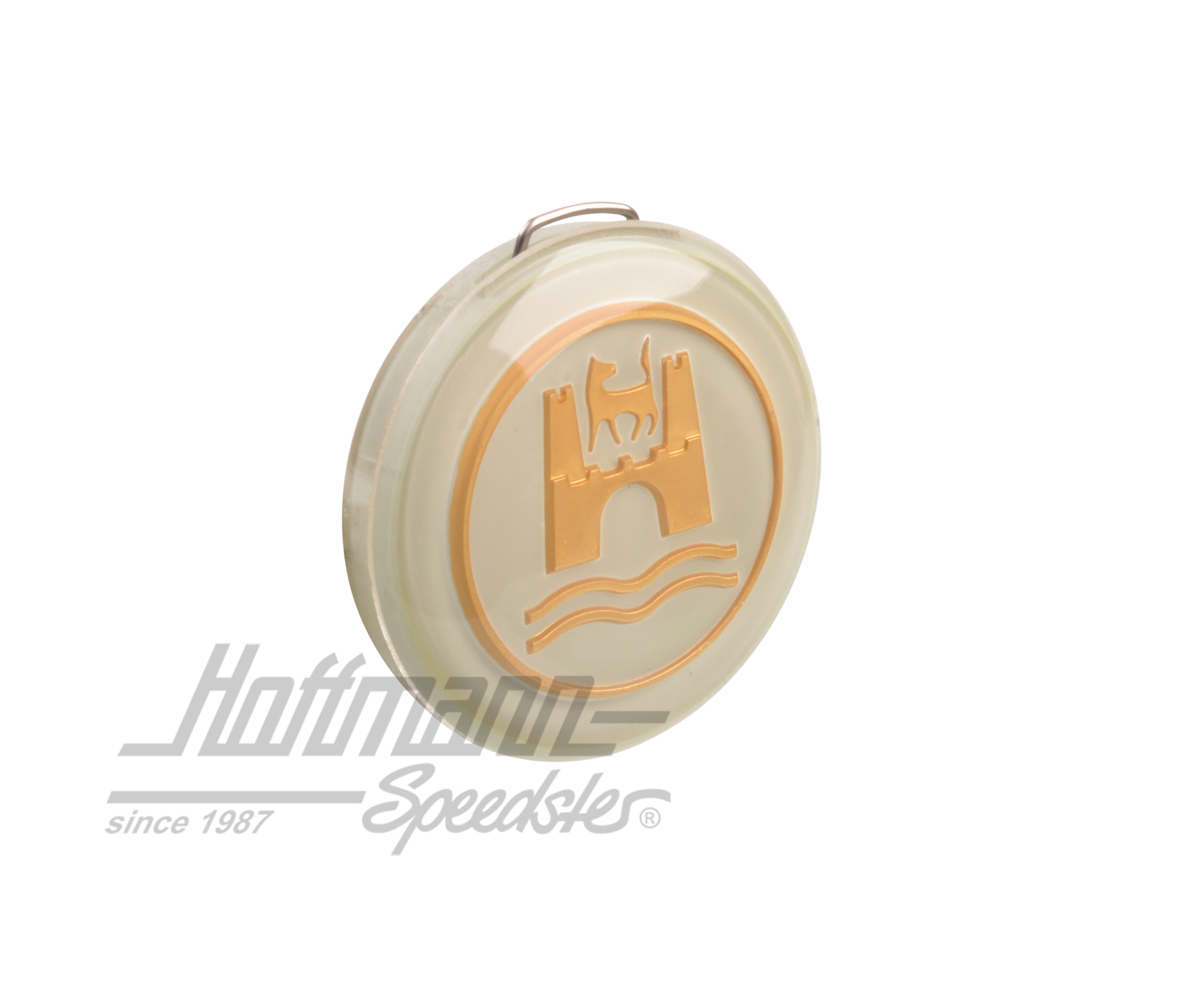 Horn button, grey/gold, 8.59- | 113 415 669 GW | 020-1881-07