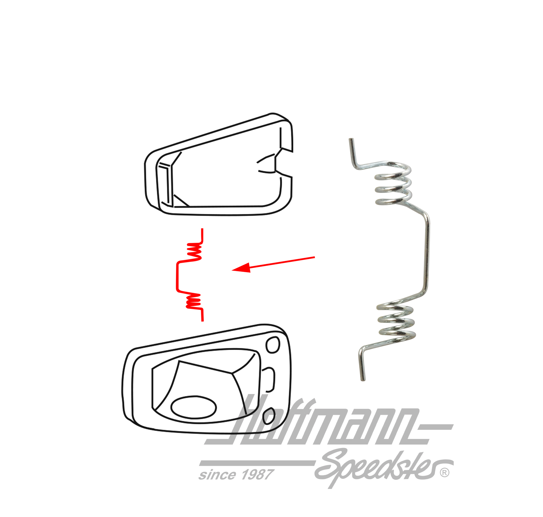 Spring, tank flap | 111 809 931 | 020-5022