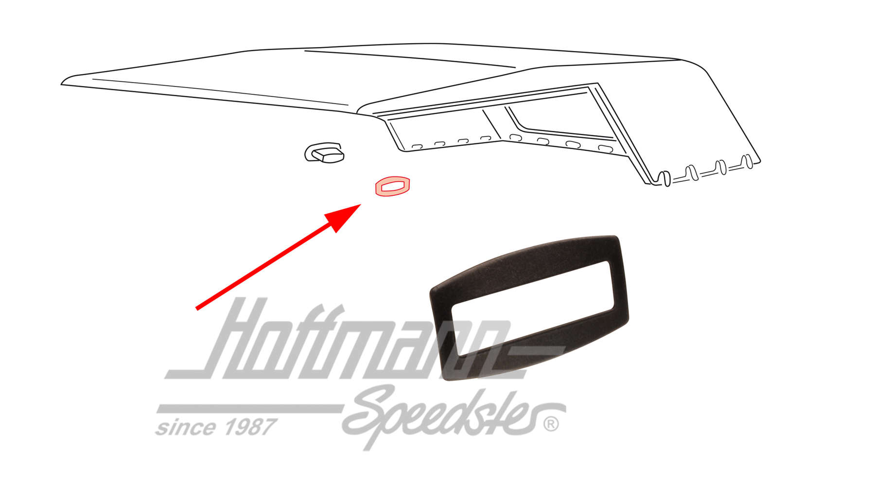 Eyelet, inside, convertible top, Type 191 (Thing) | 181 871 239 | 080-2910-30