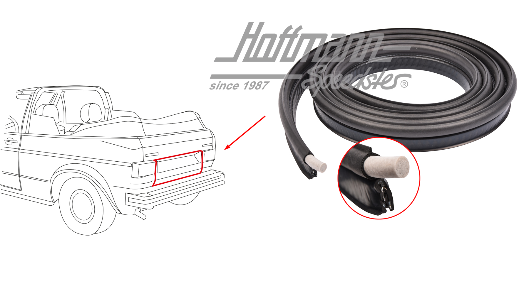 Hatchback seal, Golf 1 Convertible | 155 827 705 | 180-7026