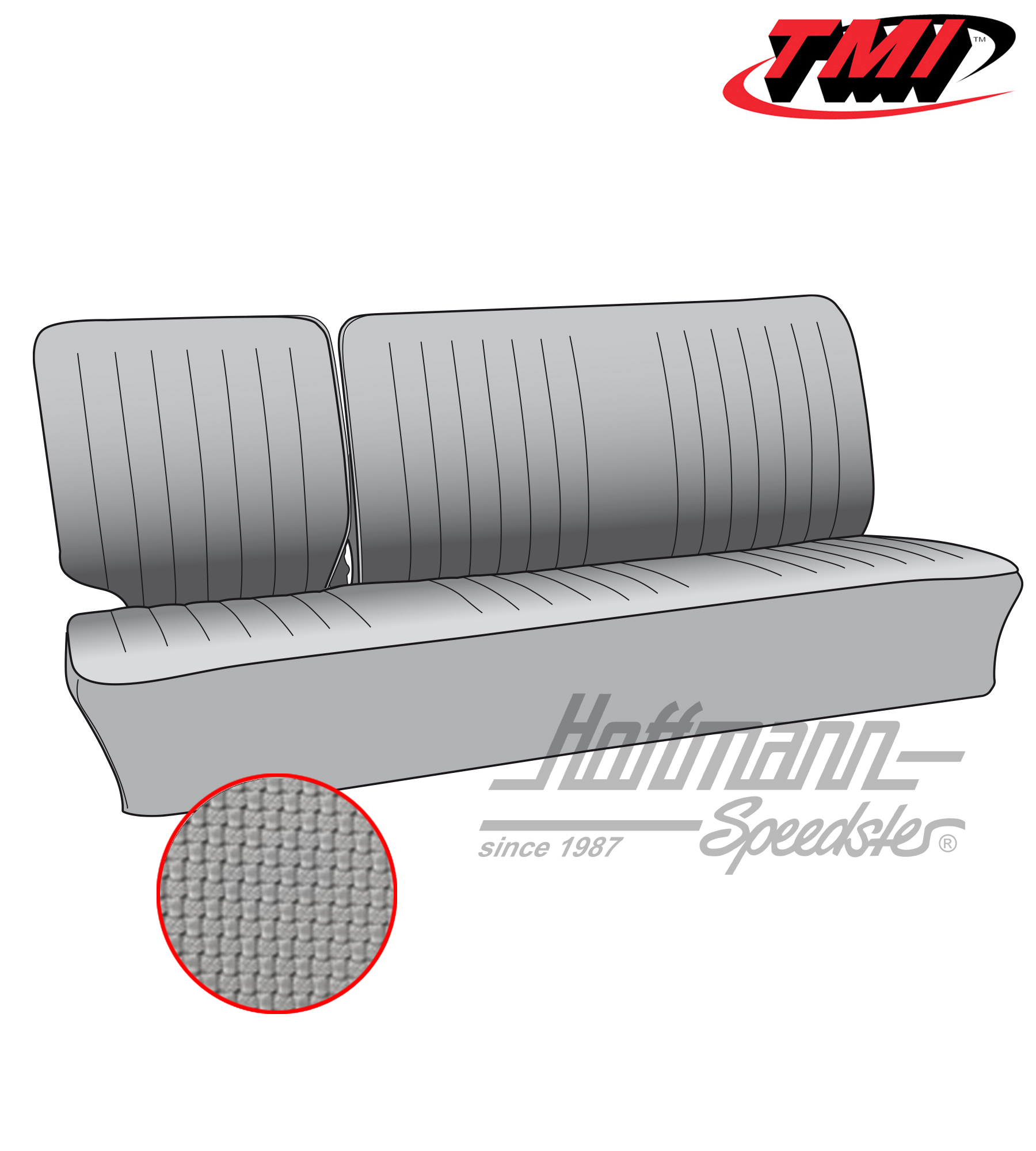 Seat upholstery, central bench 1/3, 63-67, grey | 43-2125-06 | 098-0650-35