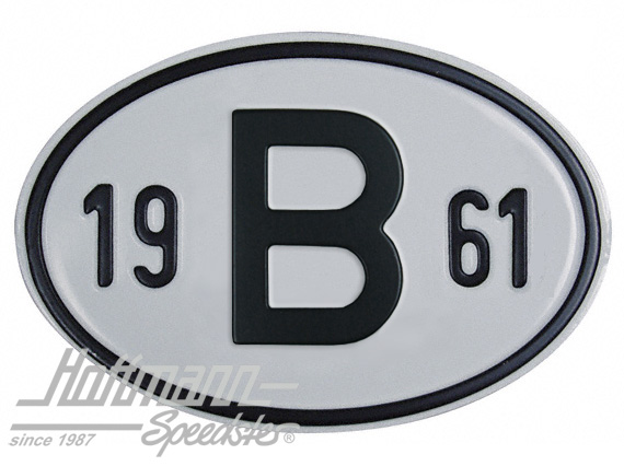 Nationality plate "B", alu, with year 1961 |  | 020-2397-61