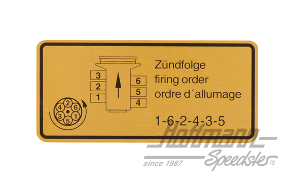 Sticker "Firing order", 911, .79-.83 | 930 006 509 00 | 580-8038