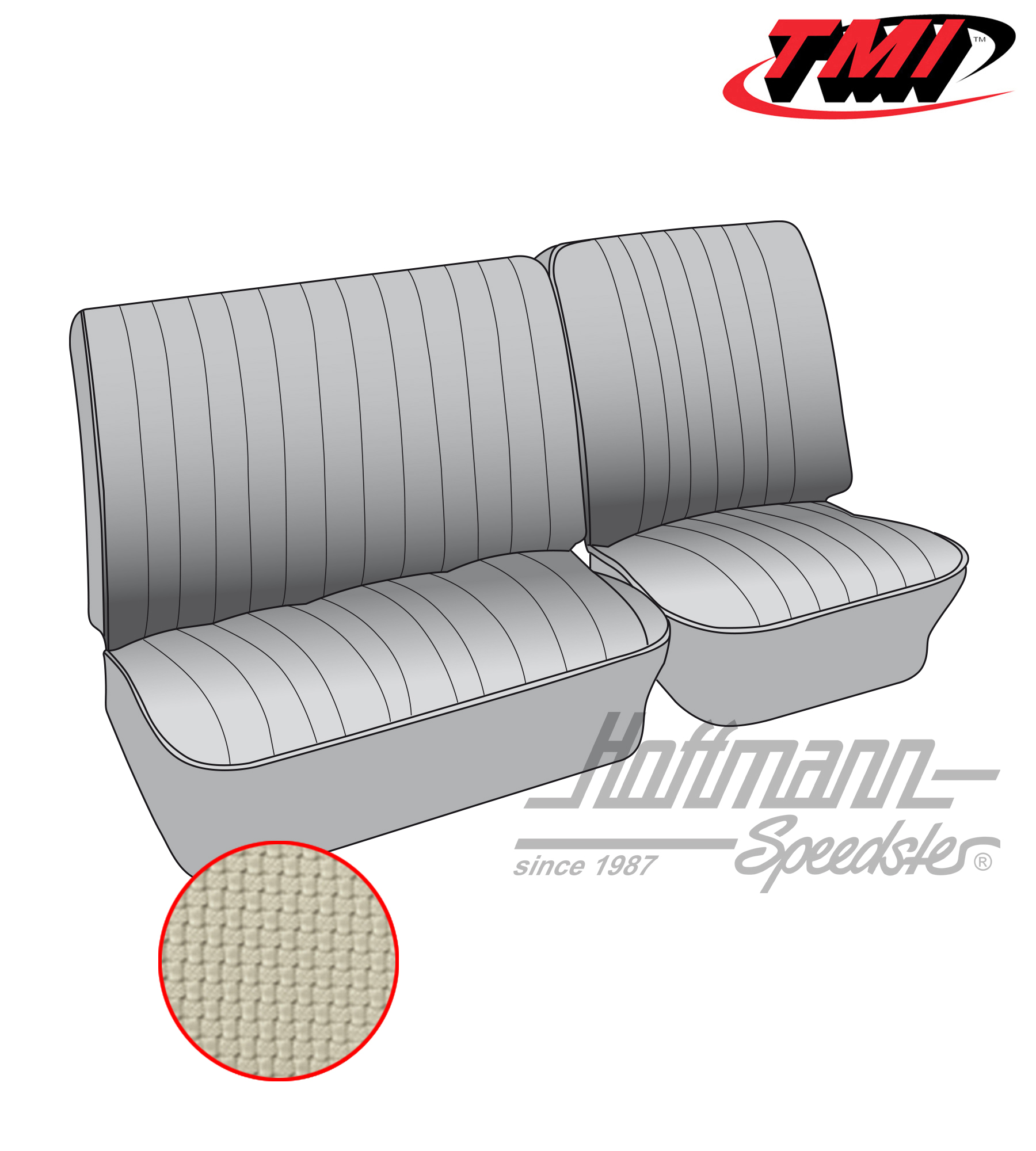 Seat upholstery, front bench, 67-73, off-white | 43-2113-05 | 098-0630-50