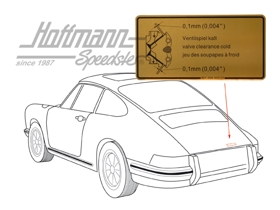 Sticker "Valve clearance", 911, .65-.89                                                             