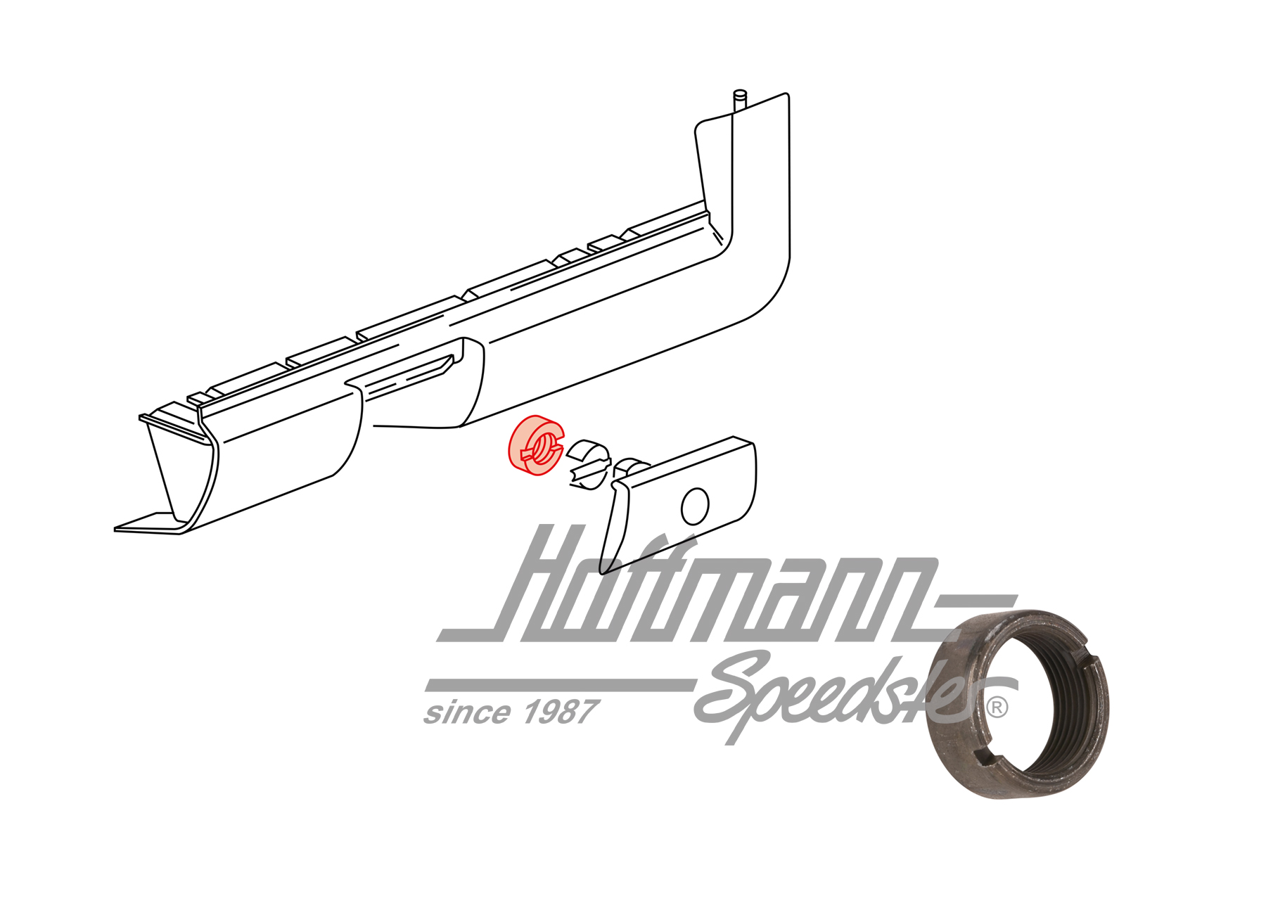 Nut, starter cable, Bus/Golf, 76-97 | 861 711 509 A | 307-5780-16