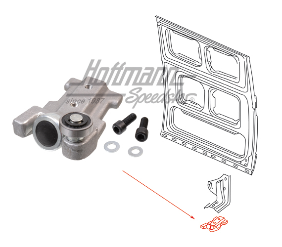 Roller guide, sliding door, bottom, left | 252 843 405 A | 360-4015-41