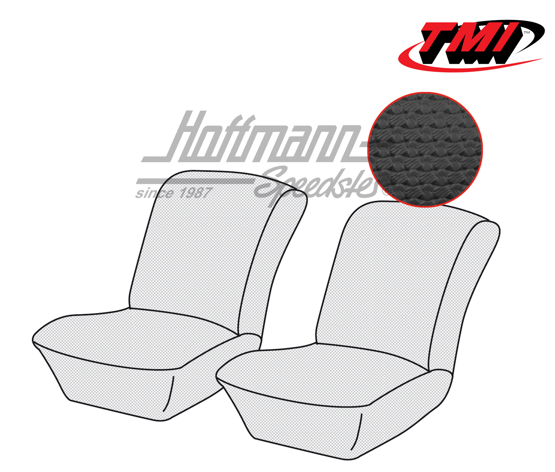 Seat upholstery, front, Type 181, black (basket weave) | 43-1403-01 | 080-5043-01