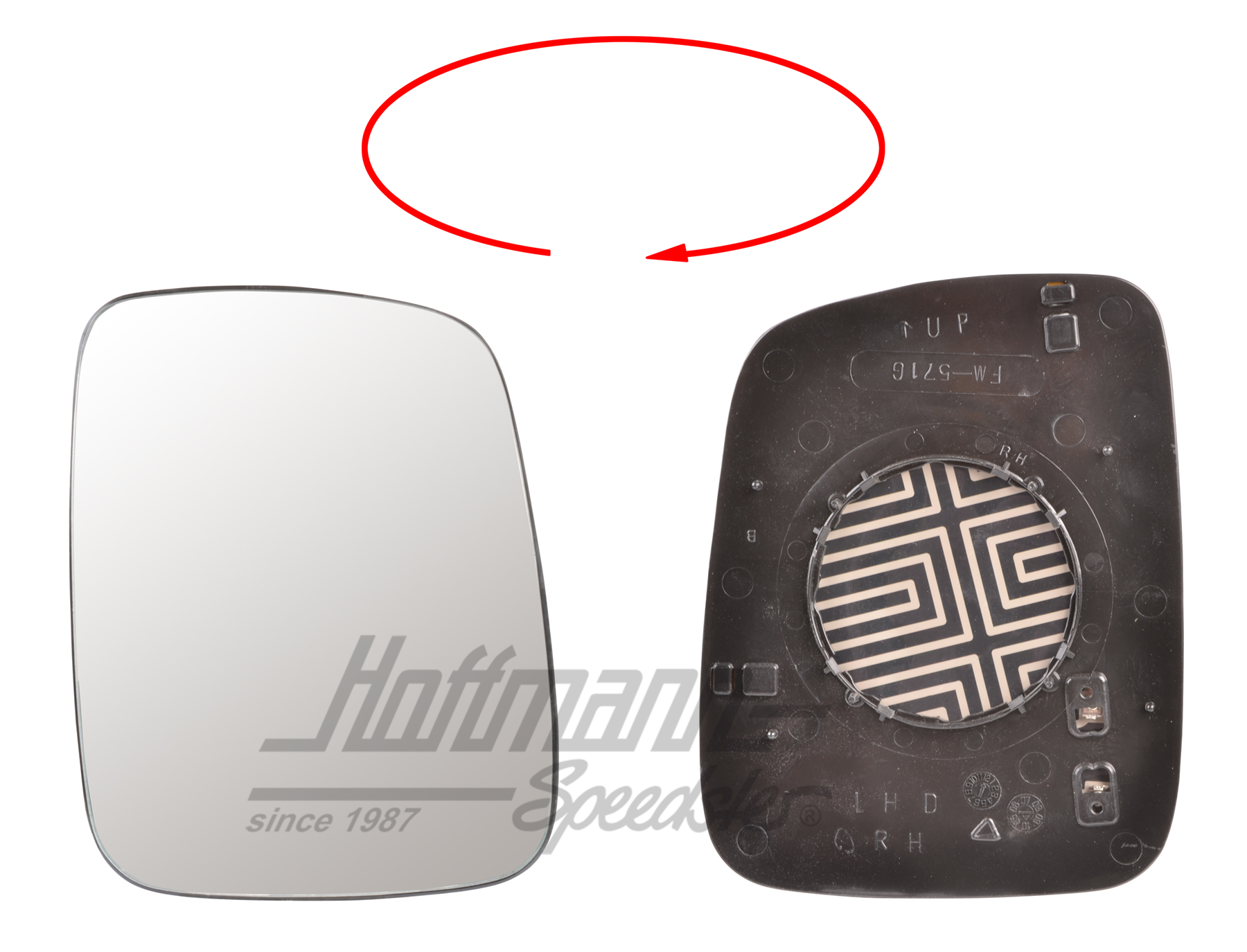 Mirror glass, electric, convex, right | 701 857 522 G | 408-6713-02