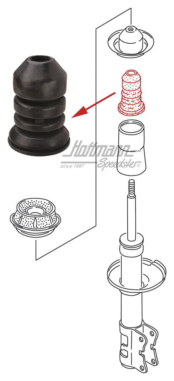 Rubber bump, shock absorber, front, Golf 1/2 | 191 412 303 A | 140-3900