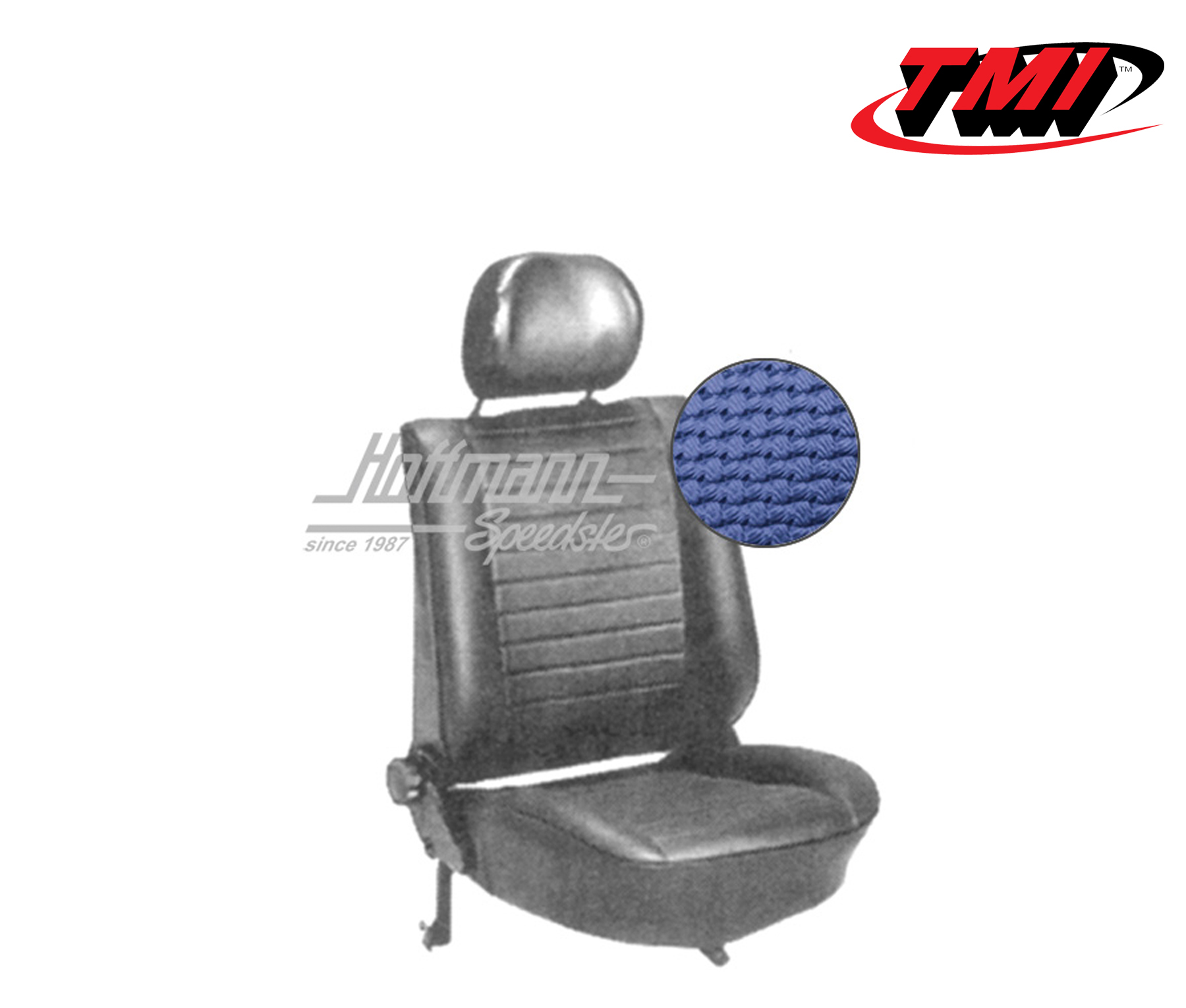 Seat upholstery, Sedan, 8.76-, Basketweave, blue | 43-1129-08 | 055-5420