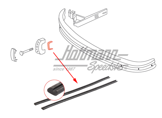 Beading, bumper guard, 8.71-7.74 | 141 707 241 B | 060-0063-04