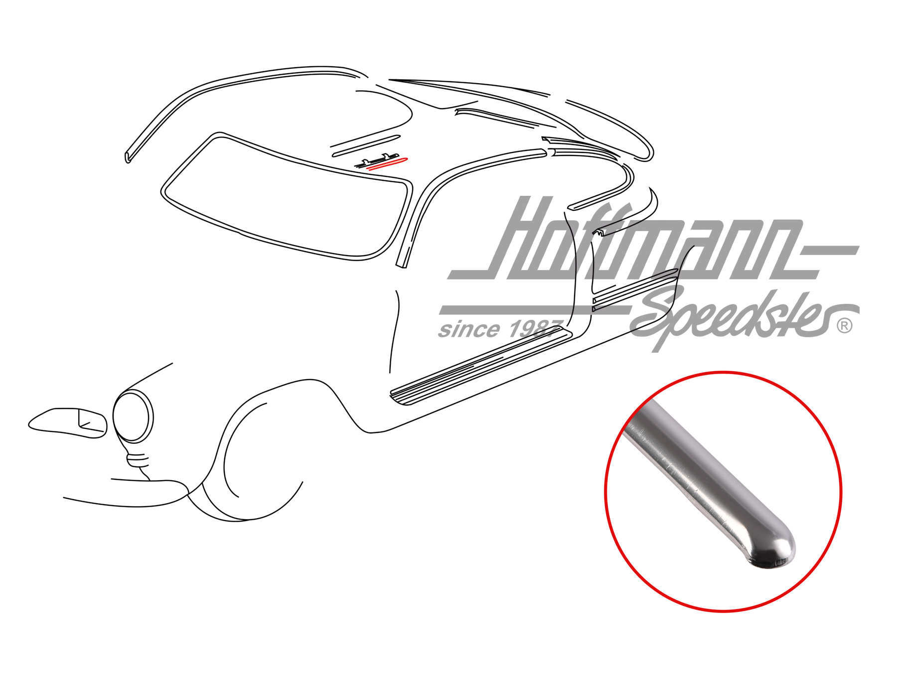 Moulding, side panel, middle, 9.57-7.67 | 141 853 115 | 066-0028-63