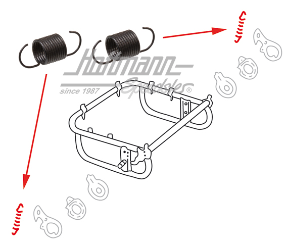 Spring, seat locking, 68-70 | 113 881 275 B | 055-7094-22