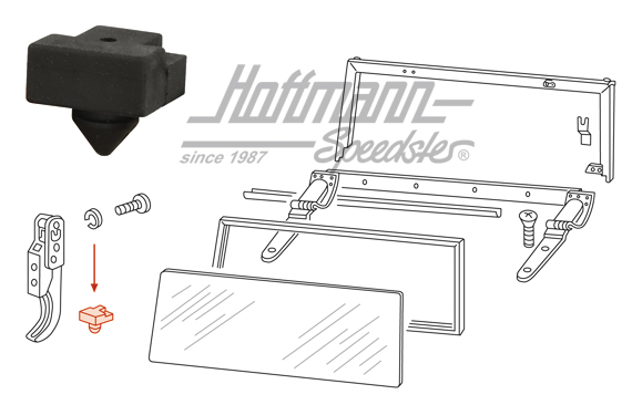 Stop, convertible-top catch, upper | 181 847 549 | 080-2940